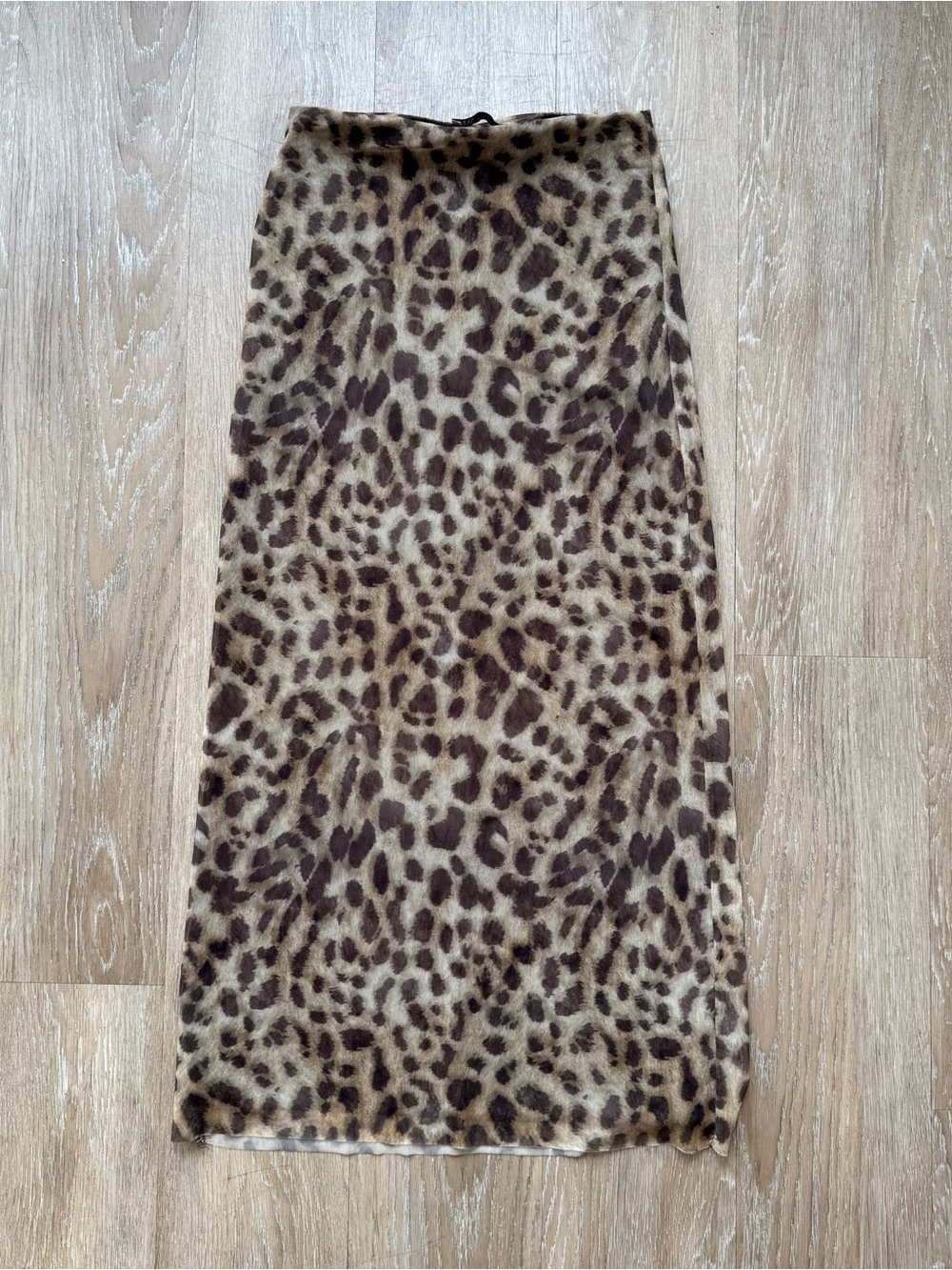 Zara Leopard Print Maxi Skirt - Brown & Tan
